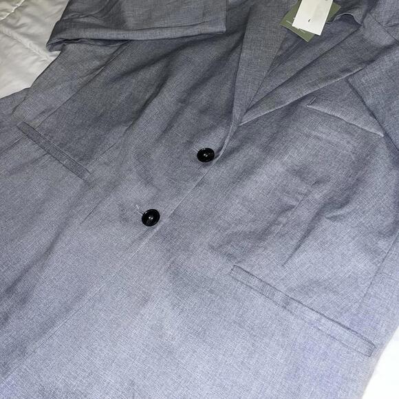 New With Tags H&M Blazer Mens Long Sleeve Dress Jacket Size Large Mens Gray - Picture 3 of 9